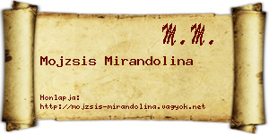 Mojzsis Mirandolina névjegykártya